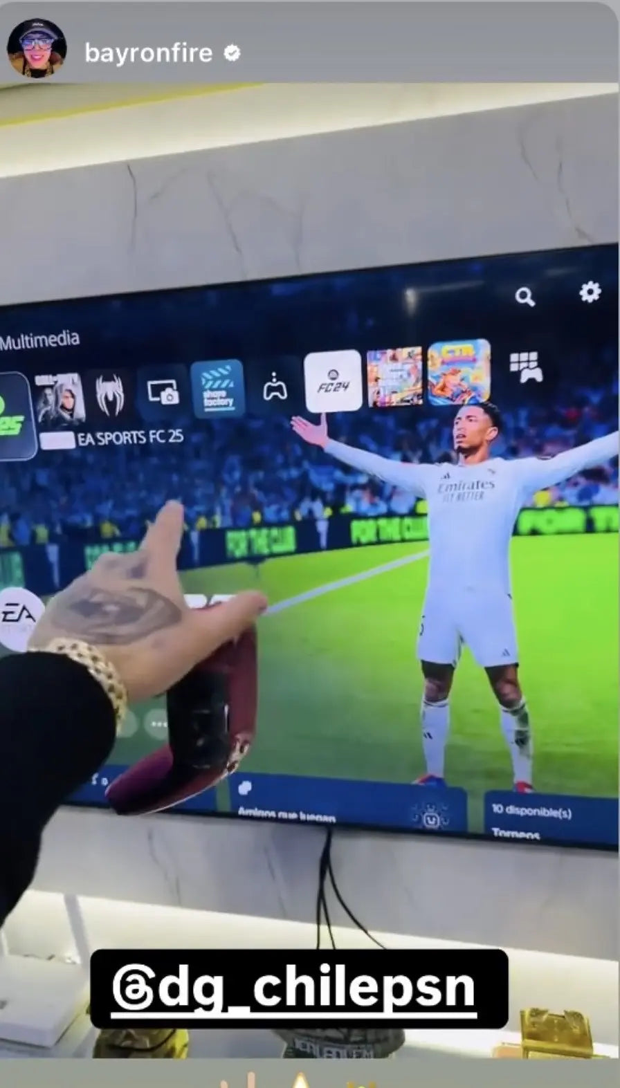 Cliente mostrando EA Sports FC y etiquetando a PSNCHILE